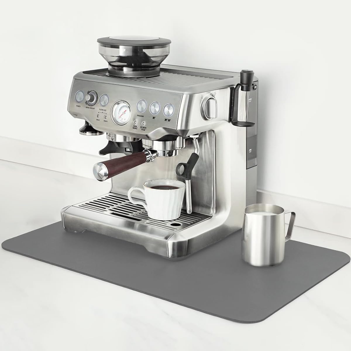 Mimore Coffee Mat - 12x19 Inch Countertop Mat - Absorbent, Hides Stains, Rubber Backed - Dish Drying