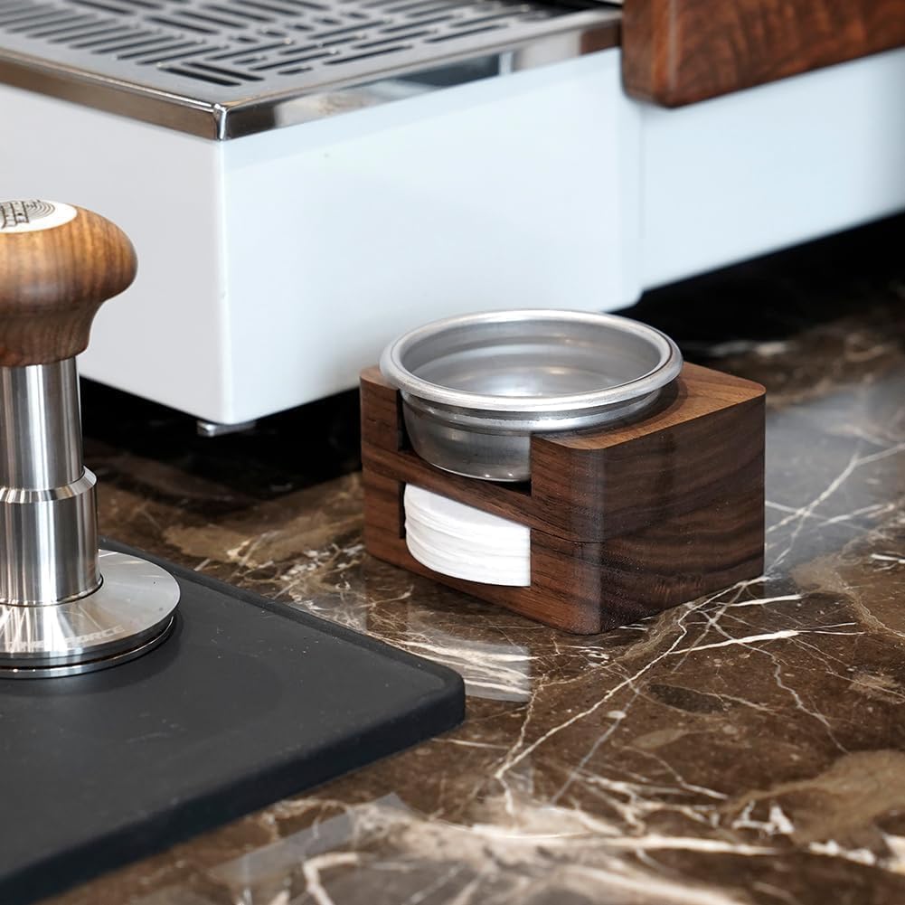 watchget Wood Espresso Paper Filter Holder Stand 58mm