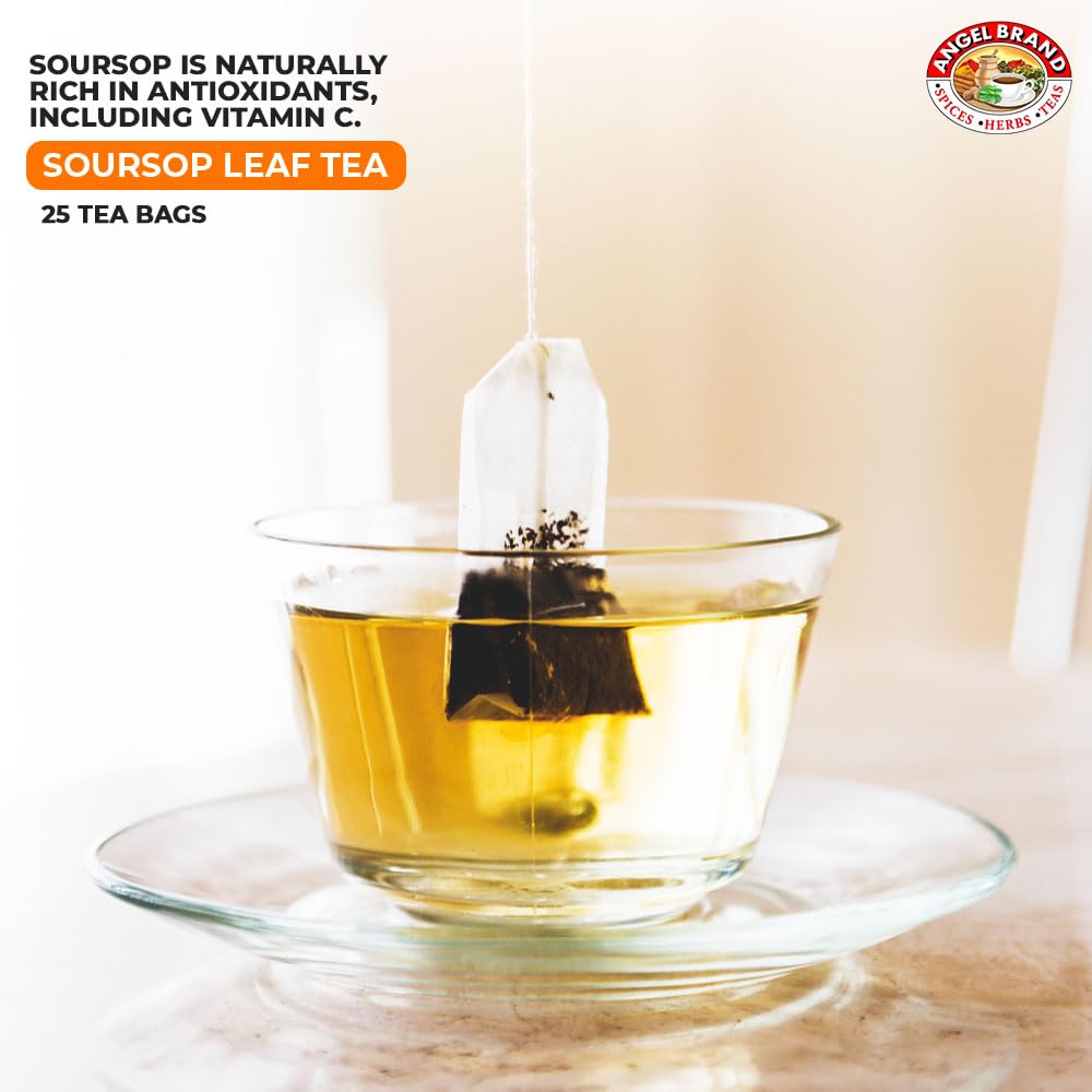 Soursop Graviola Tea Bags | 25 Count | 3 Pack | Immune Support Blend | Soursop Tea Bags