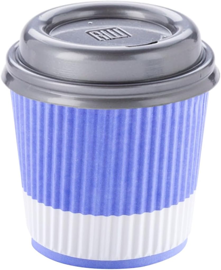 Restaurantware Ripple Wall Coffee Cups 500 Count 4 Ounce Insulated Light Purple Paper Cups, Rolled Rim Spill-Resistant Disposable Paper Non-Slip for Coffee, Beverages