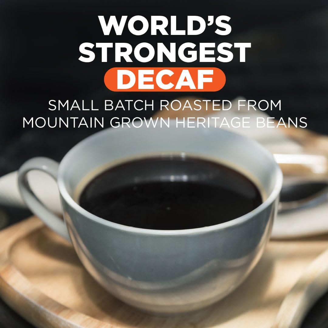 Maud's World's Strongest Decaf Coffee Pods, 100 ct, Decaffeinated Dark Roast Coffee in Recyclable Single Serve Pods – 100% Arabica Coffee, Compatible with Keurig K Cups Maker