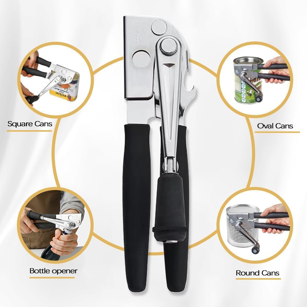 Heavy Duty Commercial Manual Crank Can Opener,Easy for Seniors &amp; Arthritis