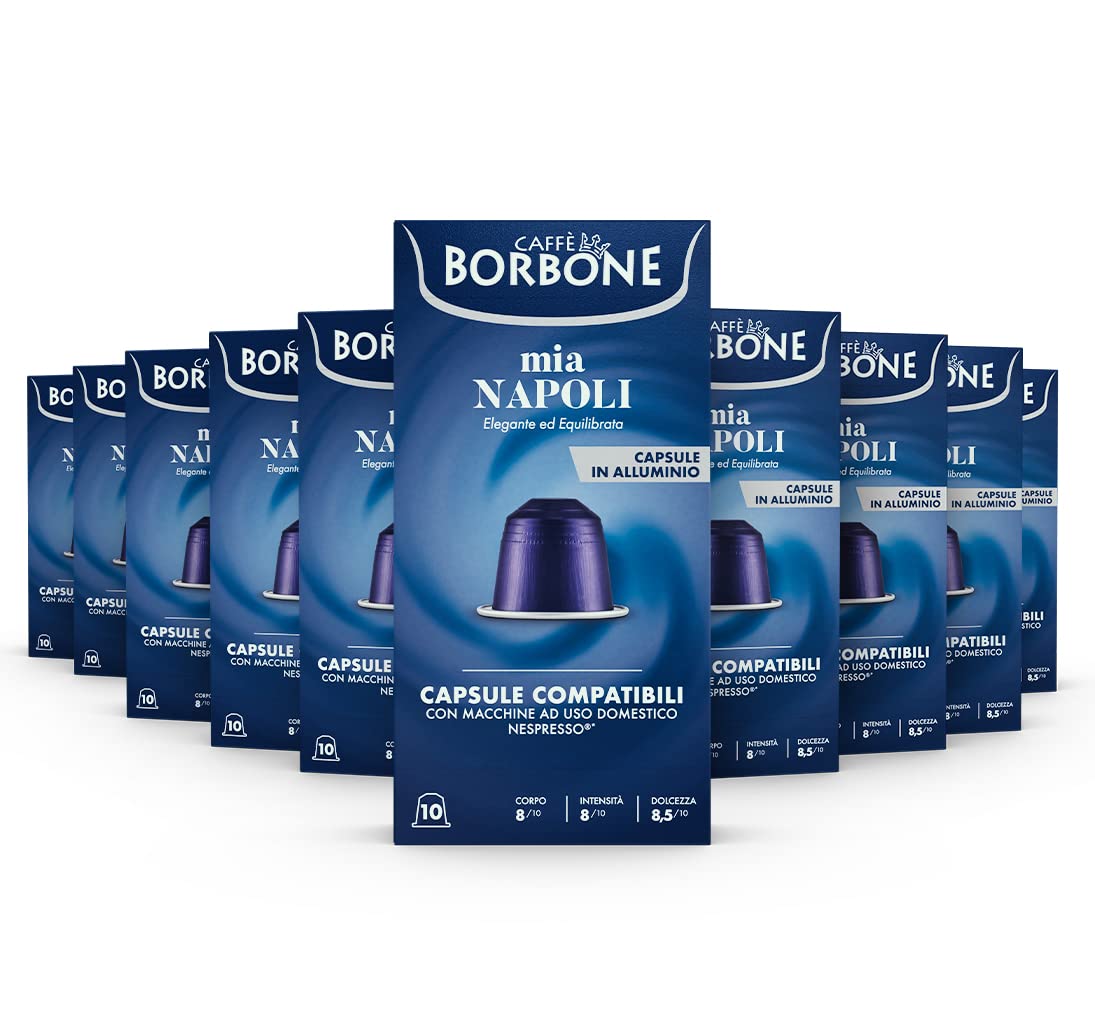 Caffè Borbone Mia Napoli Aluminum Capsules Compatible with Nespresso Original Machines, Medium Roast, 100 Count