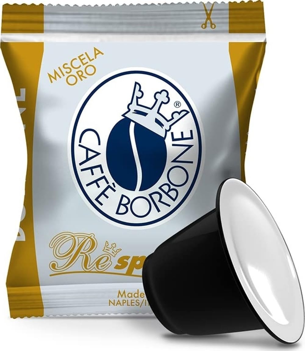 Caffè Borbone Miscela Oro Espresso Pods Compatible with Nespresso Original Machines, Dark Roast Gold Blend, 100 Count Espresso Coffee Pods