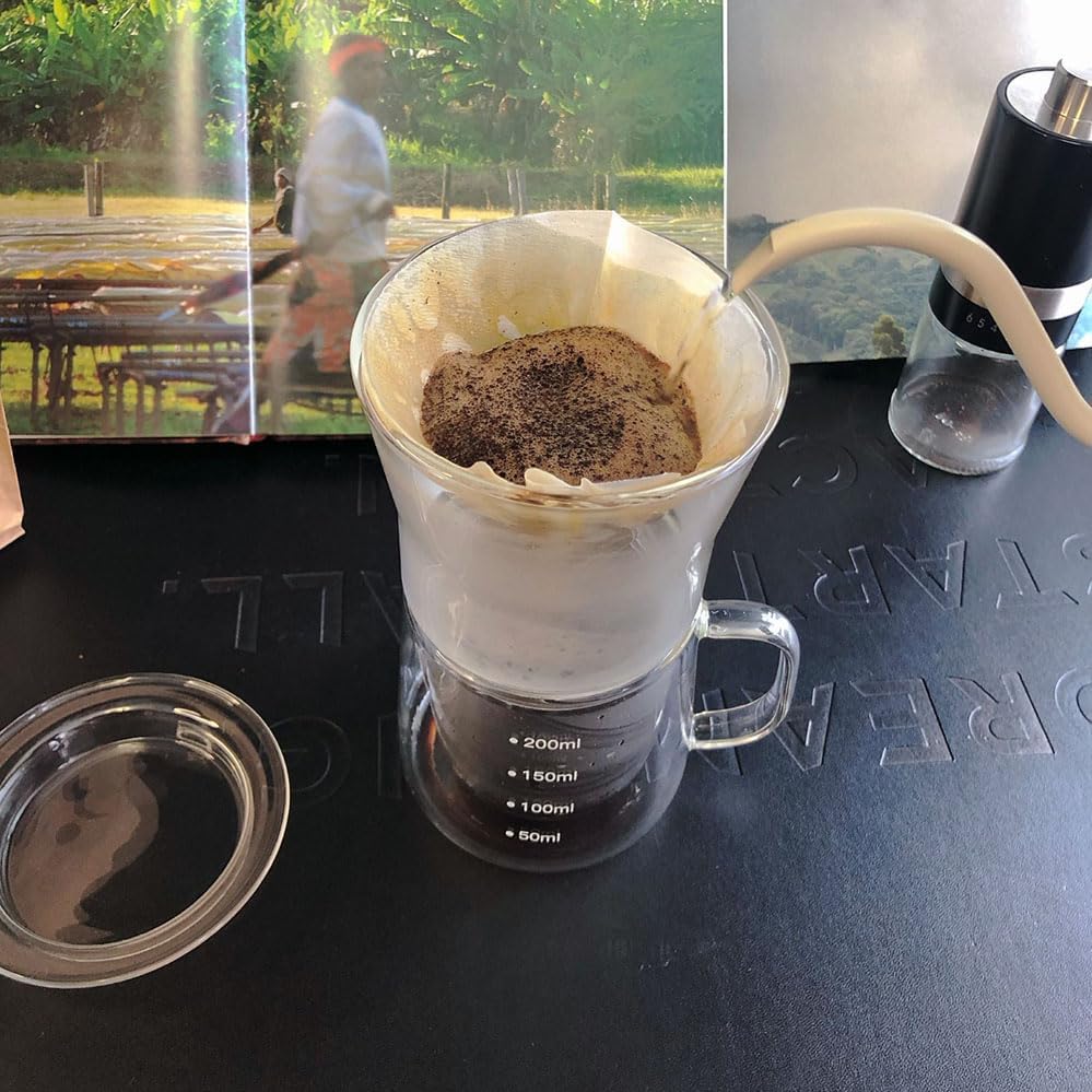 TaiLake Coffee Self Brewing Cup - Perfect for Single Serve Coffee - Experience the Art of One Cup Pour Over Coffee Maker(Vortex Filter Set)