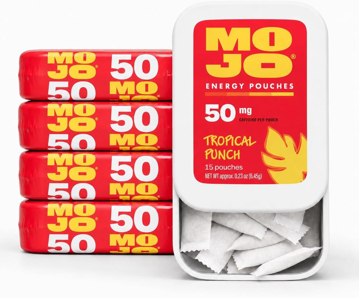 MOJO Caffeine Pouches with Naturally Derived Caffeine from Green Tea
