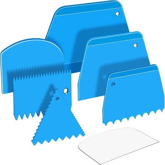 Teenitor Cake Scraper Cake Smoother, 7 Pcs Cake Tools Icing Scraper Cake Scraper Smoother Cake Icing Smoother Tool For Cake