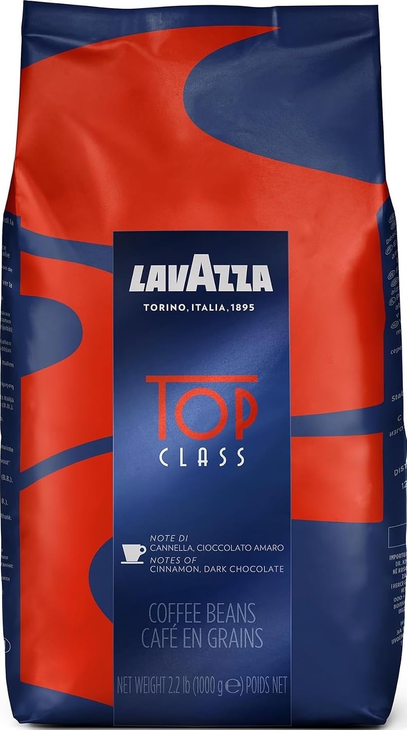 Lavazza Top Class Whole Bean Coffee Blend, Medium Espresso Roast Bag, 2.2 Pound, 1 Count, Authentic Italian, Blended and Roasted in Italy, Full Bodied with Smooth and Balanced Flavor