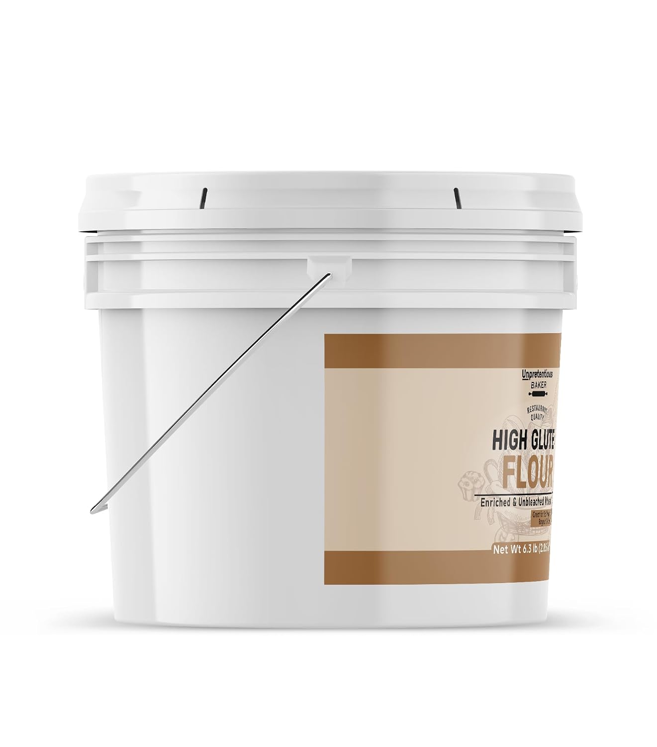 Unpretentious, High Gluten Flour, 6.3 Lb | For baking bread, pizza dough, and bagels