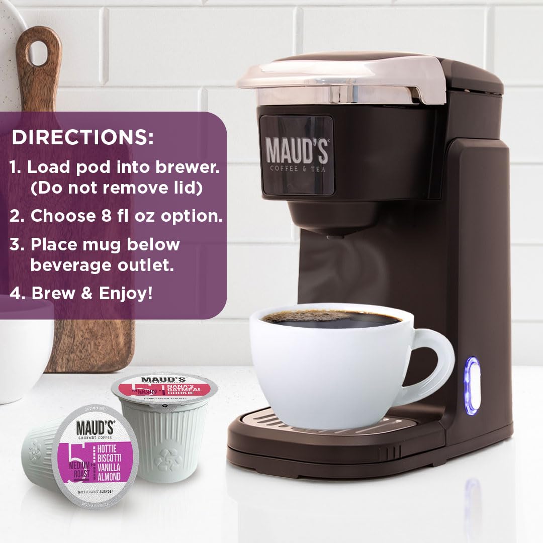 Maud's Super Flavored Coffee Pods Variety Pack, 80 ct, 16 Assorted Flavors, Medium Roast Flavored Coffee in Recyclable Single Serve Pods – 100% Arabica Beans, Compatible with Keurig K Cups Maker