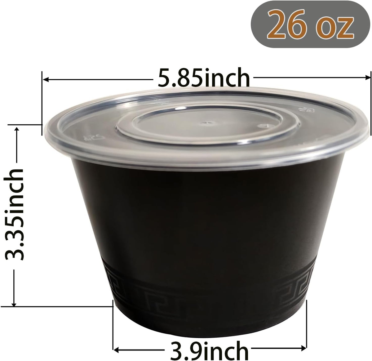 50 Pack 26 oz Disposable Meal Prep Containers with Lids,To Go Take Out Plastic Food Storage, Disposable Takeaway Boxes,Freezer, Dishwasher Safe Prep Containers