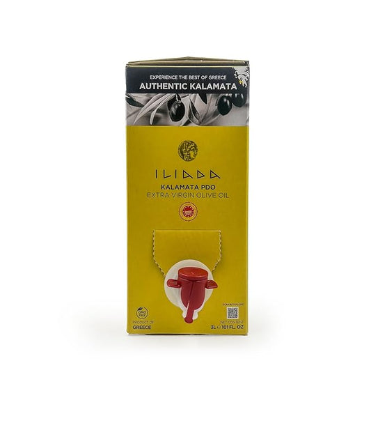 Iliada Kalamata PDO Extra Virgin Olive Oil Bag in a Box, 3Lt | Multi-Awarded | Single Region 100% Greek | Monovarietal