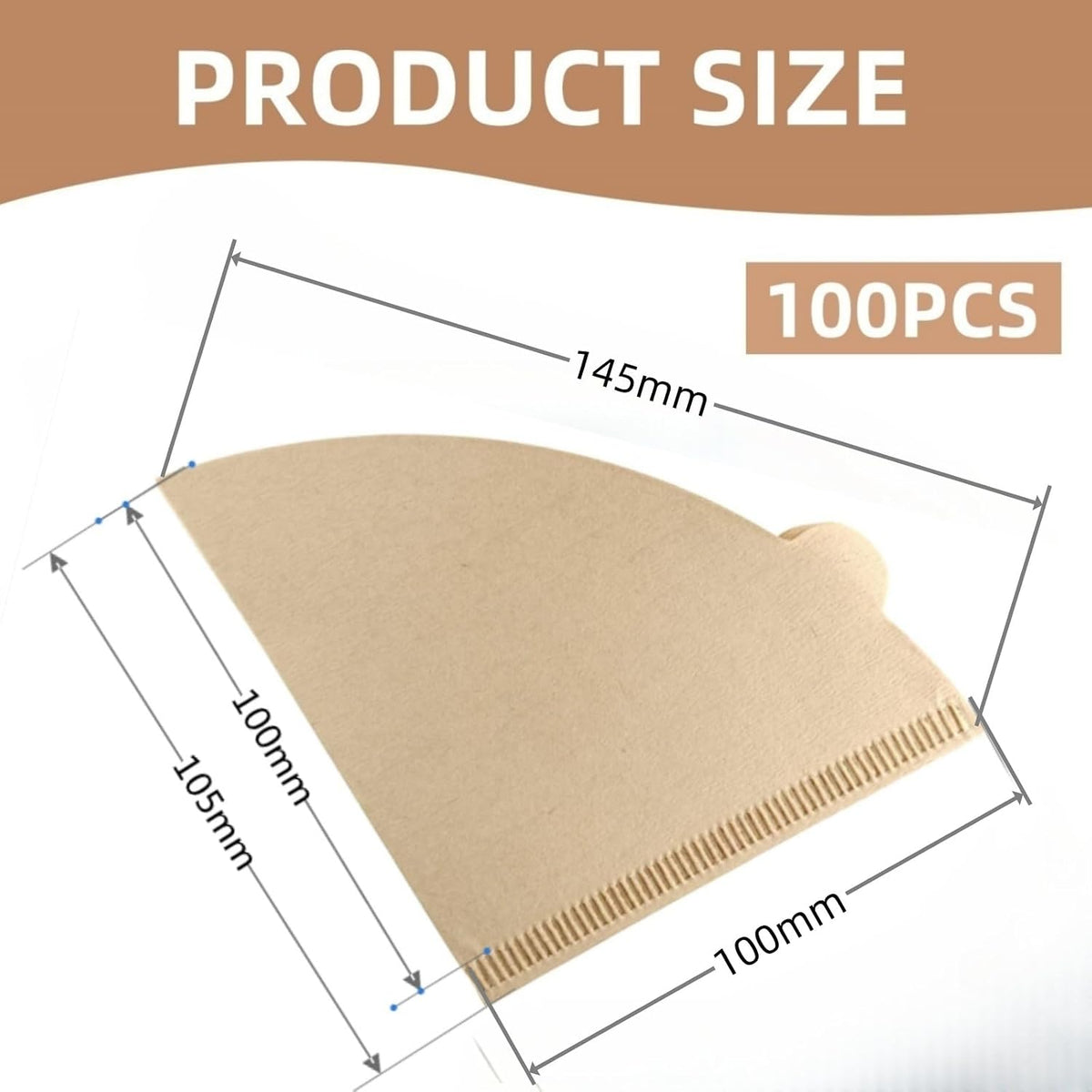 ZHIYE 100PCS Coffee Filter, Disposable Unbleached Cone Filter Papers Size 01 for Coffee Dripper &amp; Pour Over Coffee Maker, 1-2 Cups