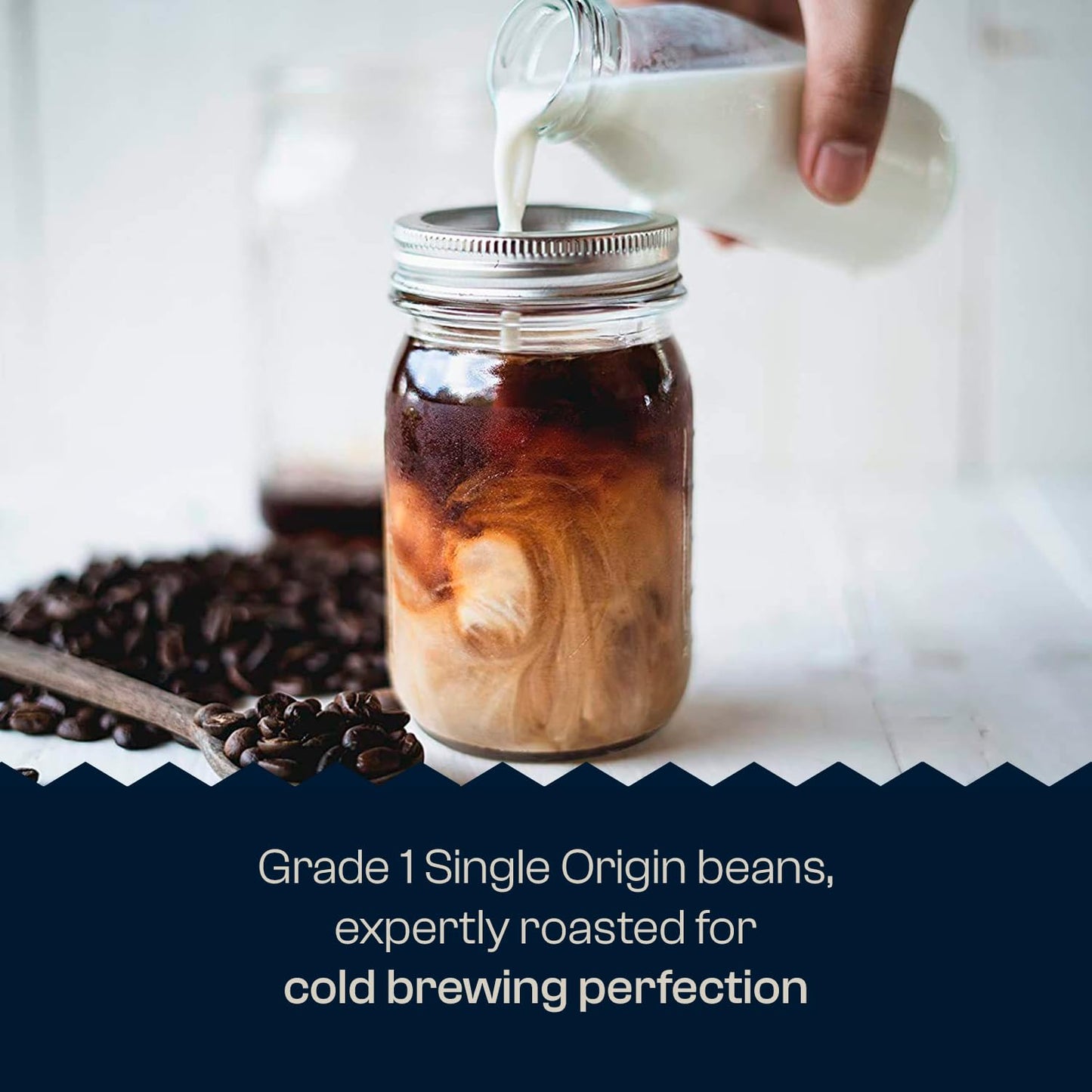 Guatemala Organic Cold Brew Coffee, Single Origin, Gourmet Beans, Tasting Notes of Milk Chocolate, Creamy Caramel &amp; A Hint of Orange, Medium Roast Coarse Ground Beans, 16 oz Coffee Bag