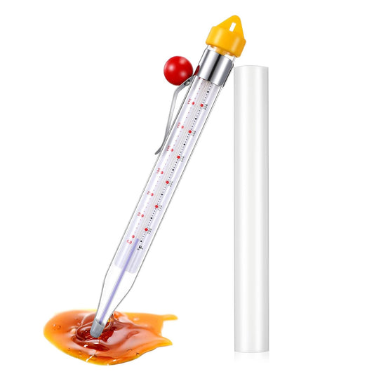 Photect 1 Pcs Candy Thermometer with Pot Clip 8" Deep Fry Oil Thermometer Instant Read Cooking Food Thermometers Sugar Syrup