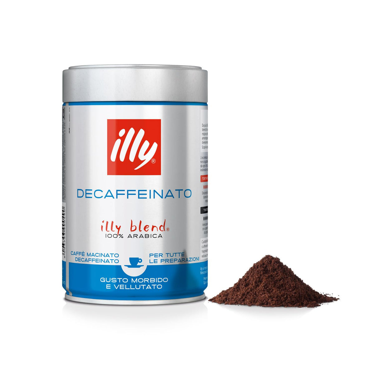illy Decaf Ground Espresso Coffee, Classico Medium Roast, 8.8 oz | 100% Arabica, Premium Italian Coffee, Pre-Ground for Espresso Machines