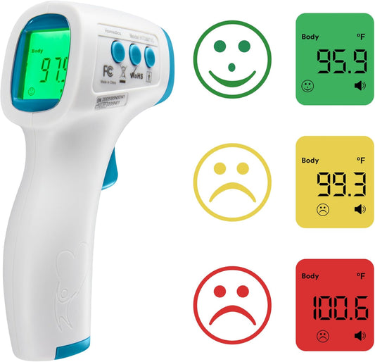 HoMedics Non-Contact Infrared Forehead Thermometer, Clinically Proven Fast Accurate Results, High-Fever Alert with 4-in-1
