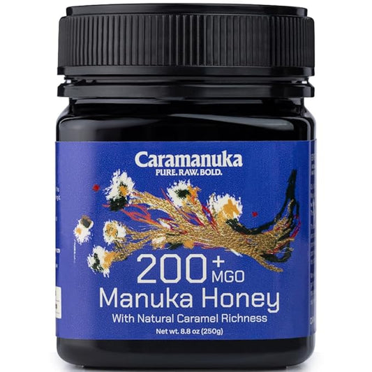 Caramanuka Manuka Honey MGO 200 – 100% Raw & Unfiltered Australian Honey, Independently Lab-Tested for MGO & Glyphosate,