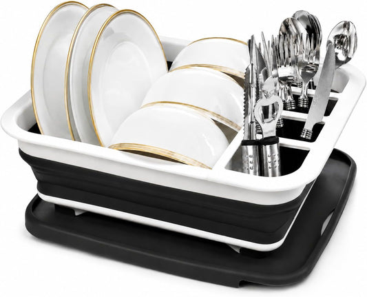 Masirs Pop-Up Collapsible Dish Drying Rack: Convenient Storage