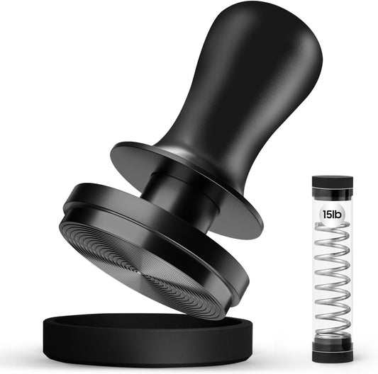 MHW-3BOMBER 53.3mm Espresso Coffee Tamper for Breville, 30lbs Constant Pressure Espresso Hand Tamper with Sound Feedback, Extra 15lbs Spring Loaded, Fit 54mm Portafilter, Astra Tamper, T7017-OS