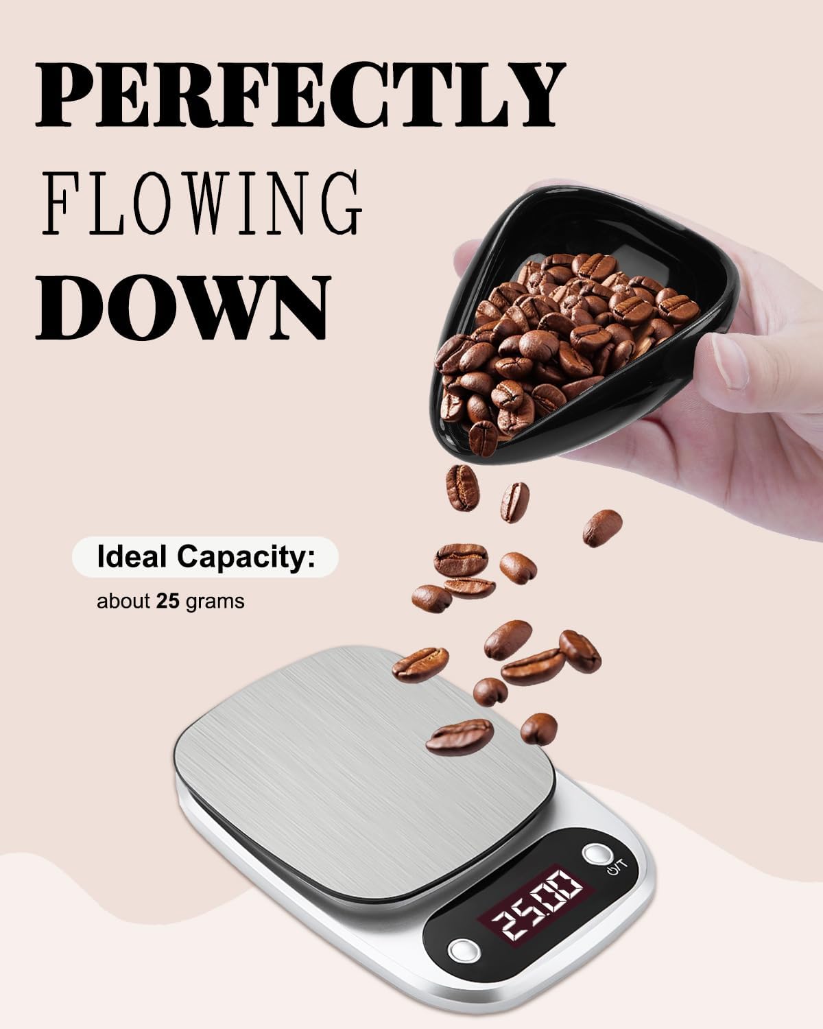 Ceramic Coffee Bean Dosing Cup | For Espresso Tray for Beans, Barista Tool for Home, kitchen - Black