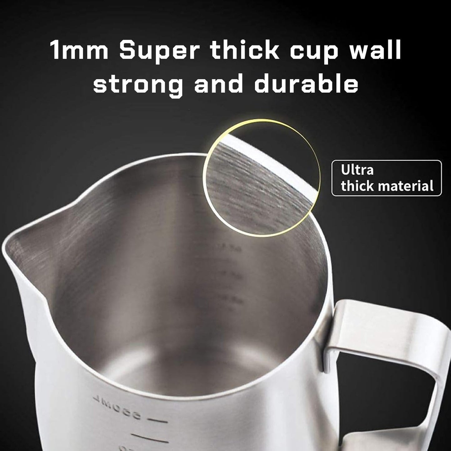Milk Frothing Pitcher Steaming Pitchers Stainless Steel Milk/Coffee/Latte/Cappuccino Steam Pitchers Milk Jug Cup (350ml/12oz Set)