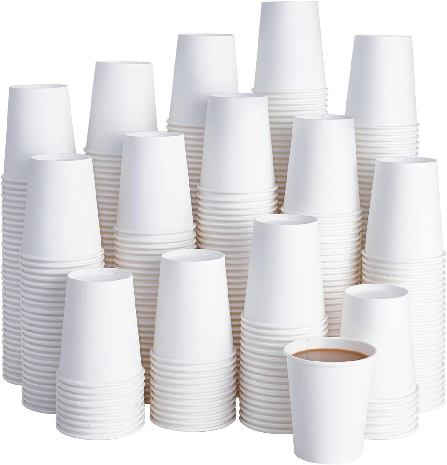 LITOPAK 400 Pack 8 oz Disposable Paper Coffee Cup, Hot/Cold Beverage Drinking Cups for Water, Paper 