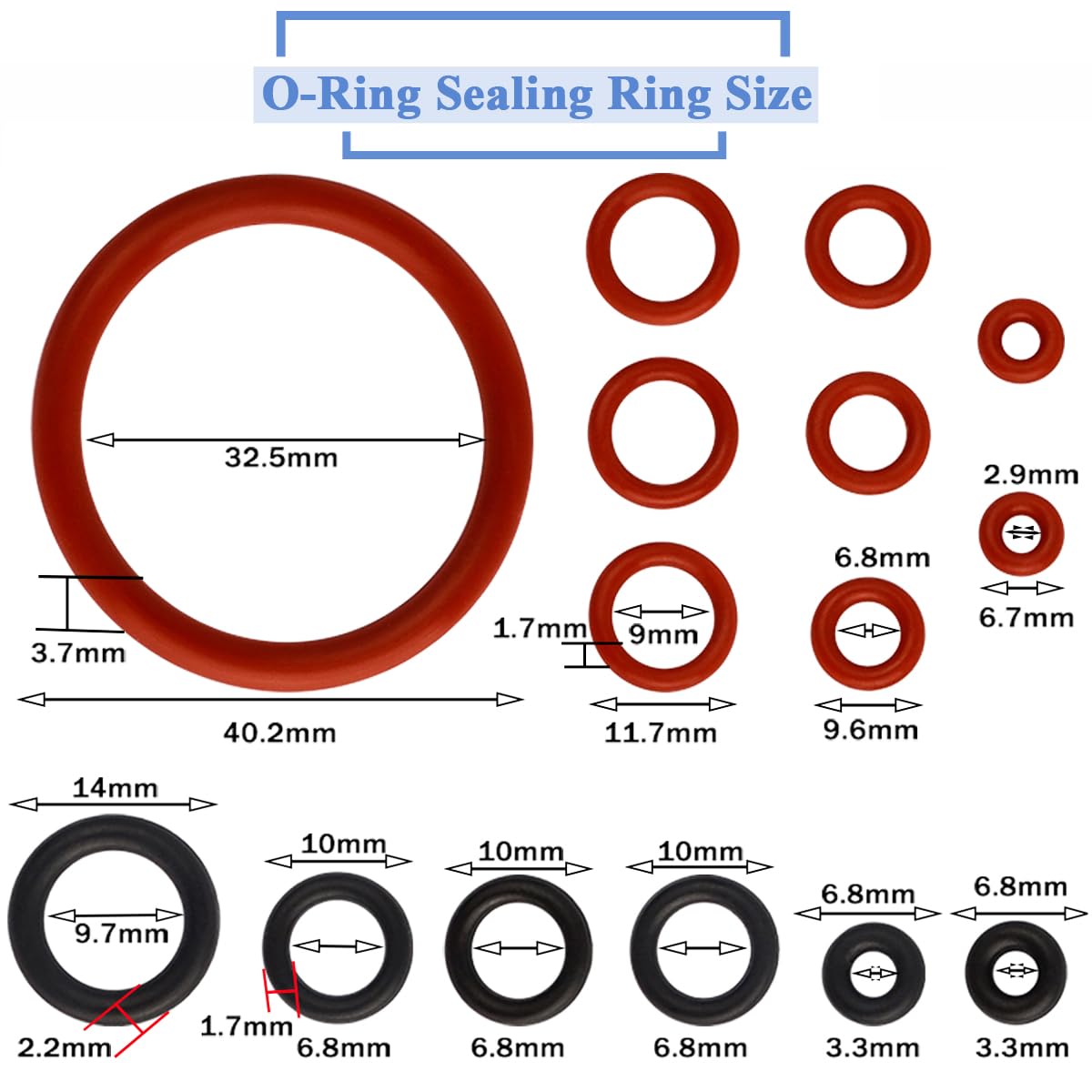 Wolfride 60Pcs Seal O-Ring Kit Gasket Seal Set Saeco Philips Gaggia Coffee Machine, Professional Coffee Machine O'Rings Maintenance Kit Seal O Rings Nozzle Gasket