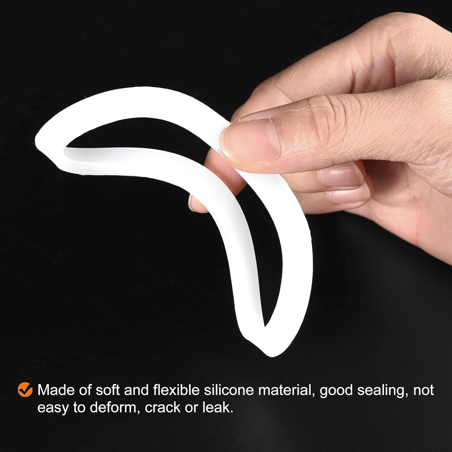 MECCANIXITY Gasket Seal Coffee Maker White Silicone Ring Replacement 56x73x3.3mm for 6-Cup Aluminium Coffee Pot, Pack of 5
