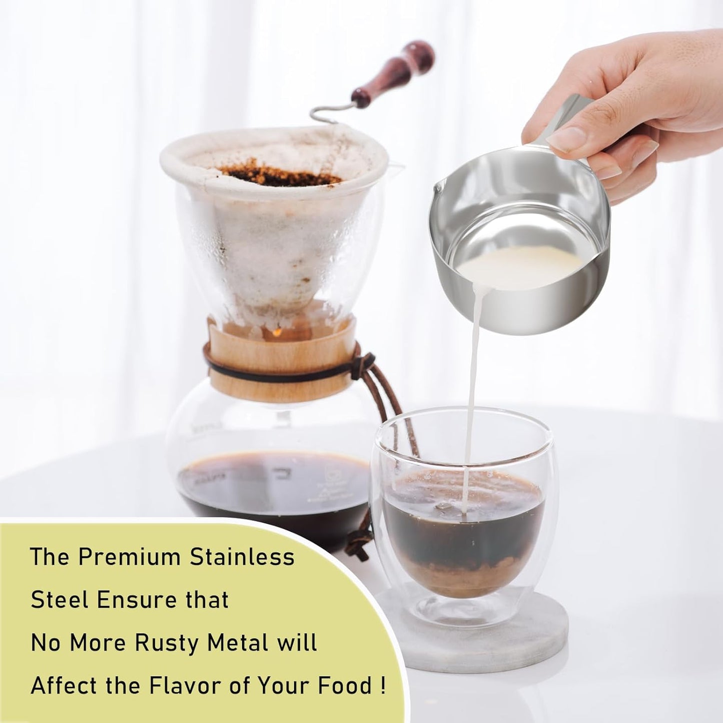 1PCS 1-1/2CUP(360ml) Measuring Cup, 18/8 Stainless Steel Measure Scoop | High Precision, Food-Grade 304 SS, ‌Rust-Free, Dishwasher-Safe, Easy-Read Markings, Multi-Purpose, Sturdy &amp; Durable