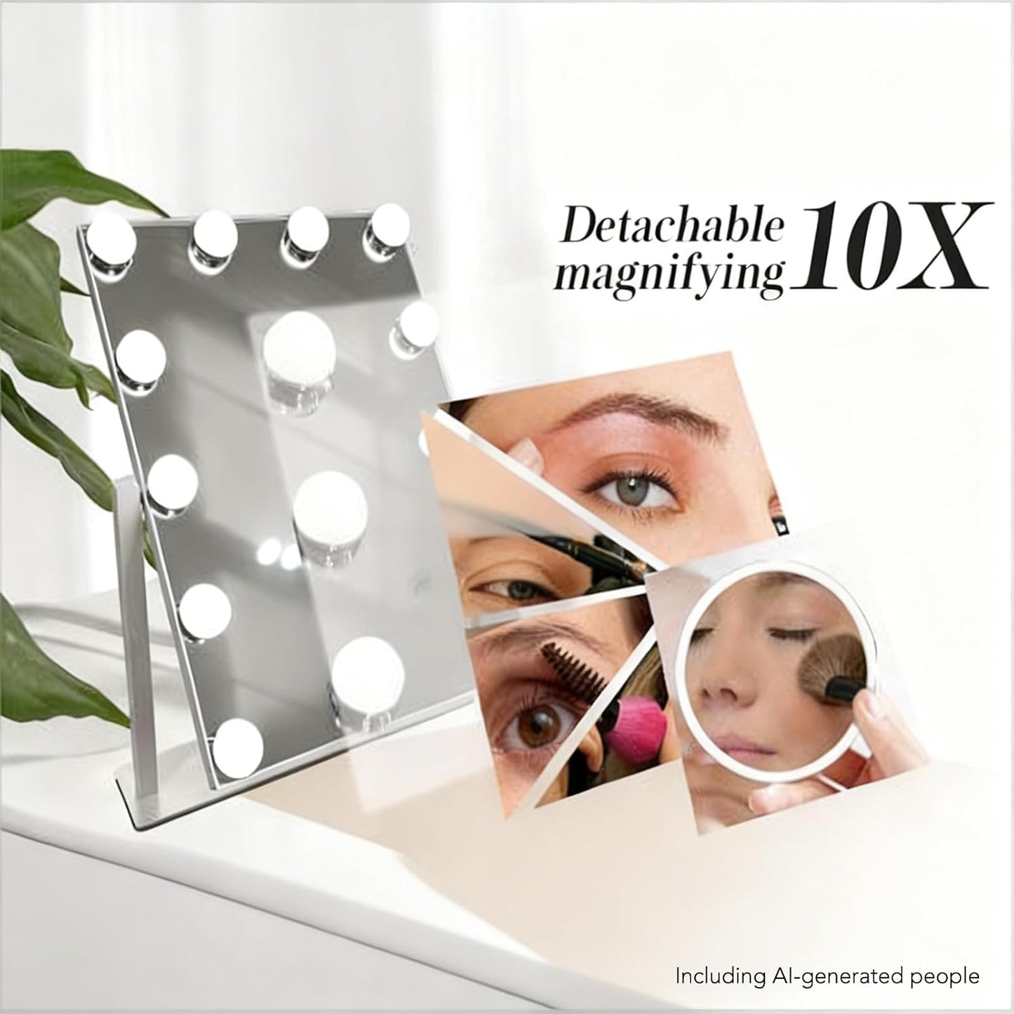 Makeup Vanity Mirror with Lights,10X,White 17.12"x13.77"