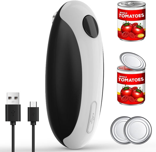 Electric Can Opener, Can Opener Electric Fits All Can Sizes, One Touch USB Rechargeable Electric Can Opener for Kitchen and