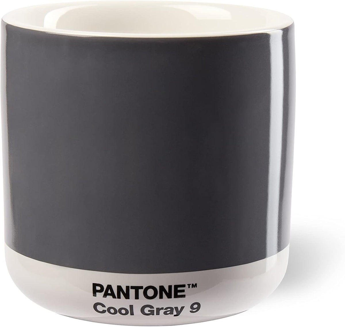 Copenhagen Design Pantone Latte Cup - Double Wall Thermo - Cappuccino Handleless Mug - 7.44oz/220ml, Cool Grey 9