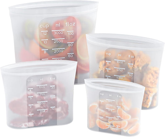 Bangp Premium Silicone Reusable Food Storage Bags,4 Pack