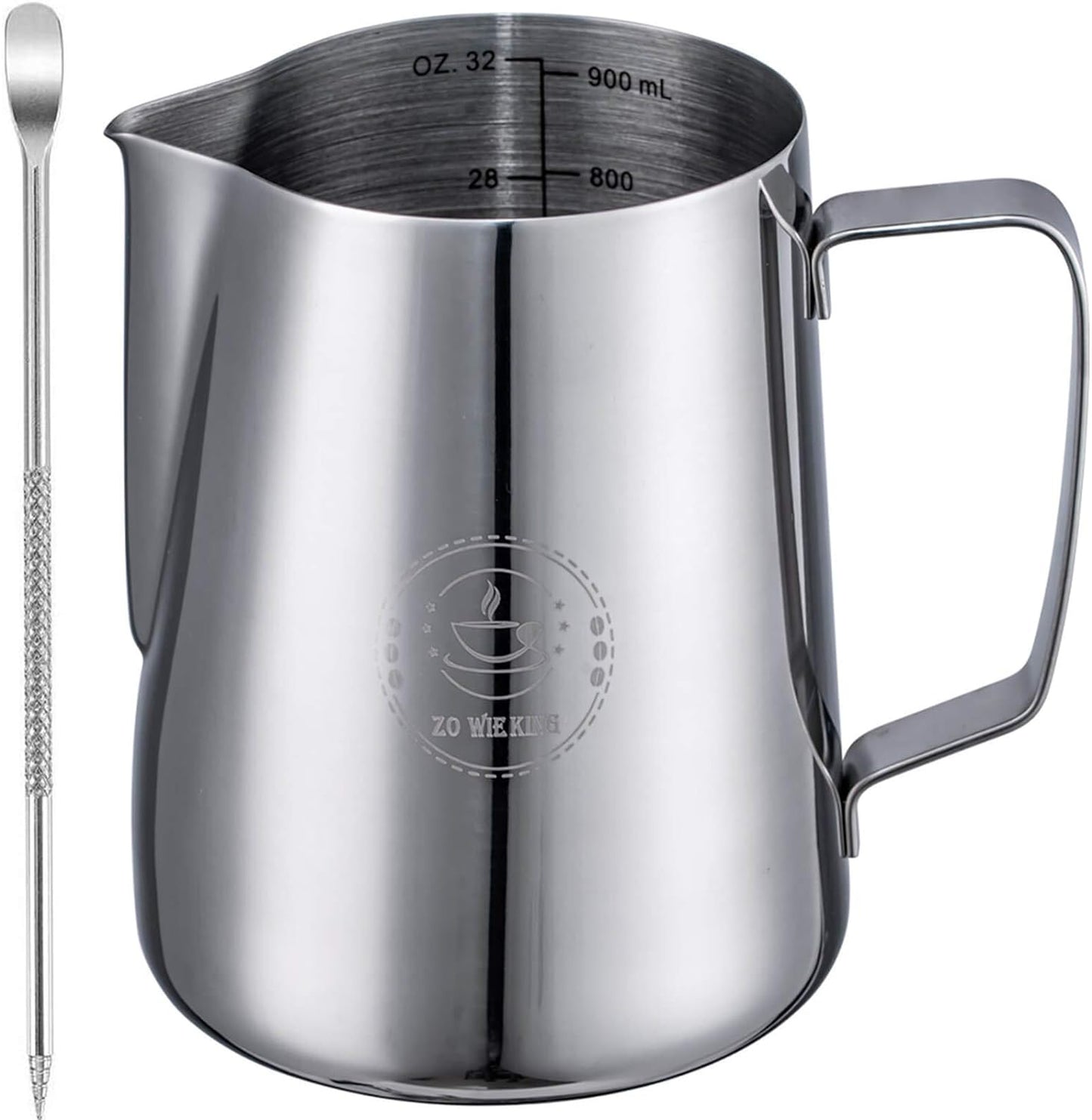 Milk Frothing Pitcher 32oz,Espresso Steaming Pitchers 900ml,Espresso Machine Accessories,Milk Frothe