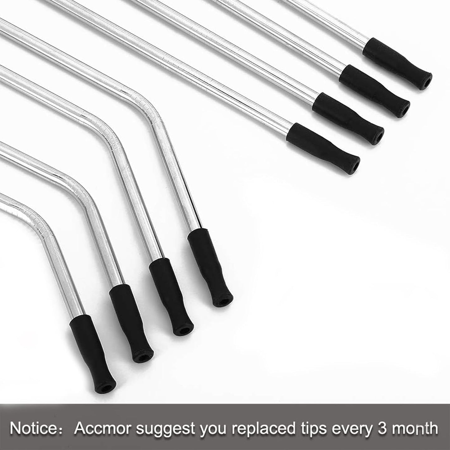 Accmor 22 Pcs Food Grade Silicone Straw Tips Covers for 6 MM OD Metal Straw
