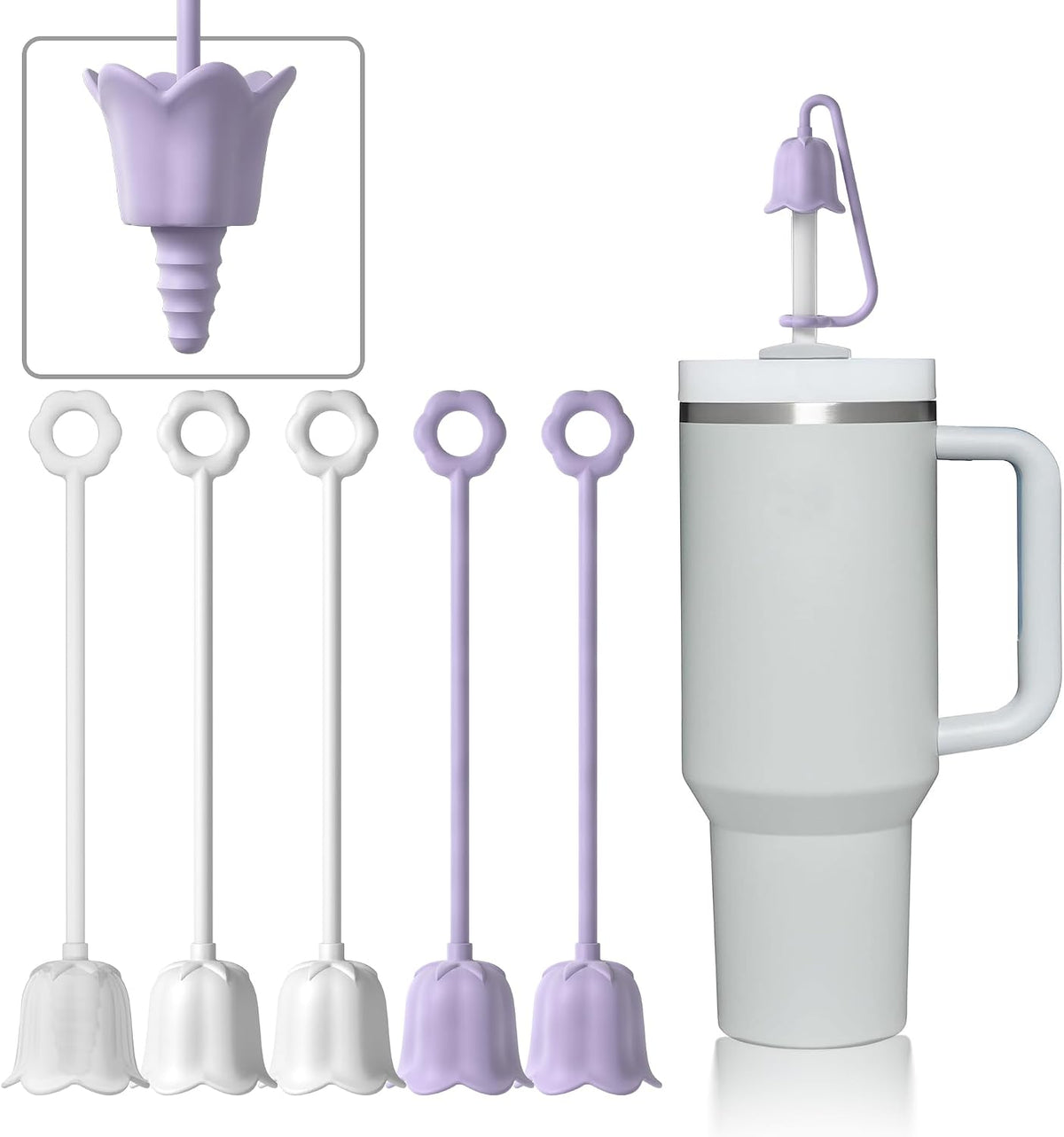 5Pcs Silicone Straw Covers for Stanley Yeti Tumbler Cup
