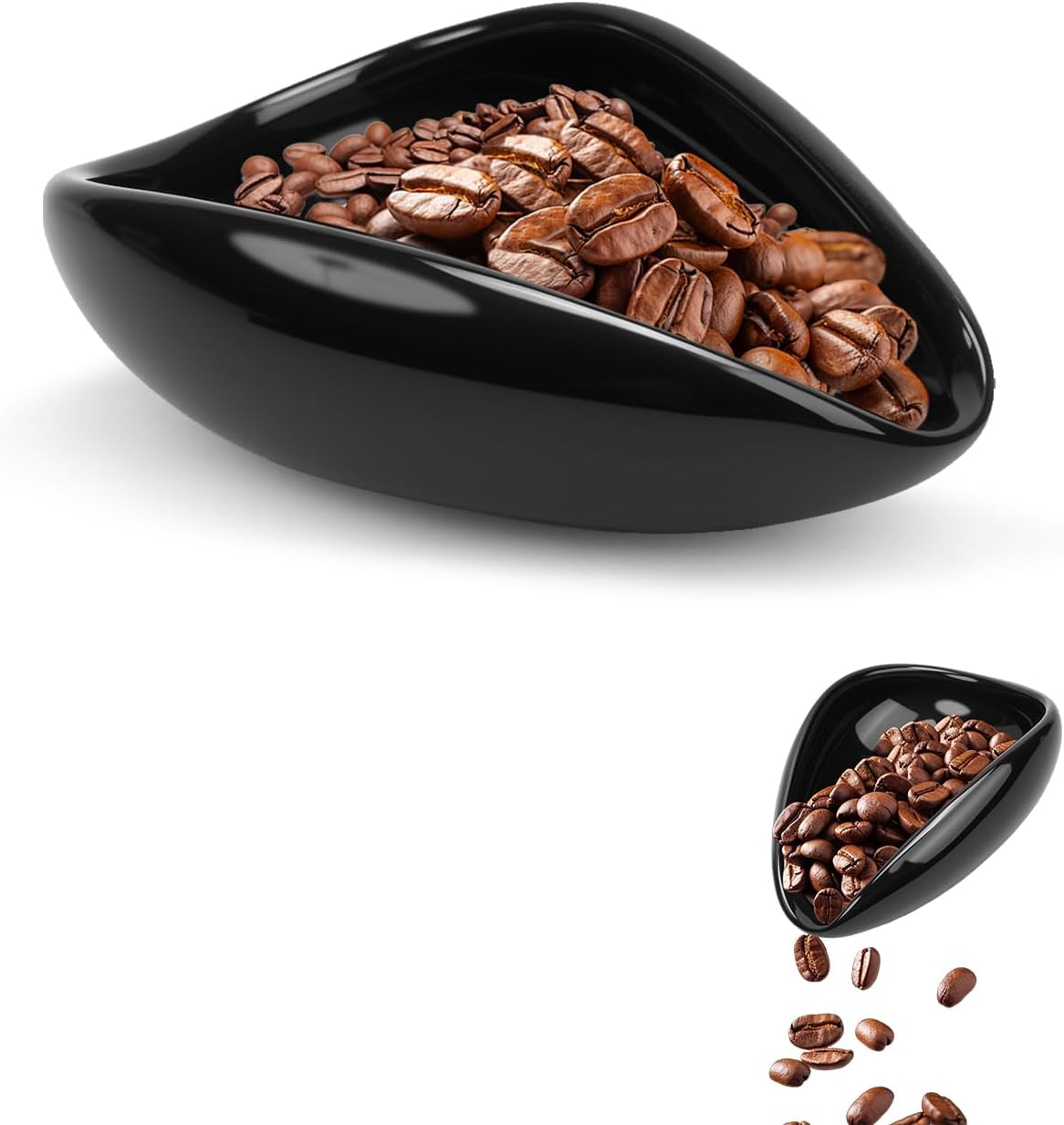 Ceramic Coffee Bean Dosing Cup | For Espresso Tray for Beans, Barista Tool for Home, kitchen - Black
