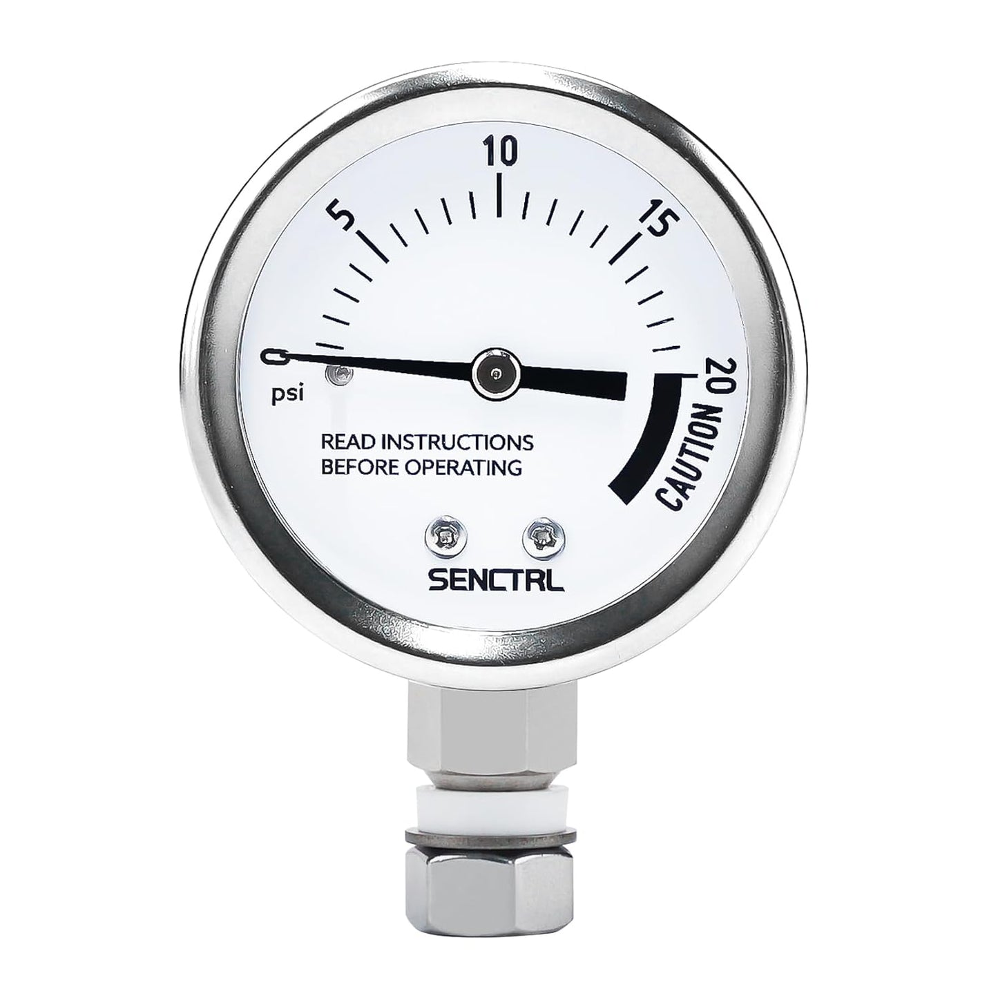 SENCTRL 20 Psi Pressure Cooker Gauge Replacement Part, 3/8" UNC Male