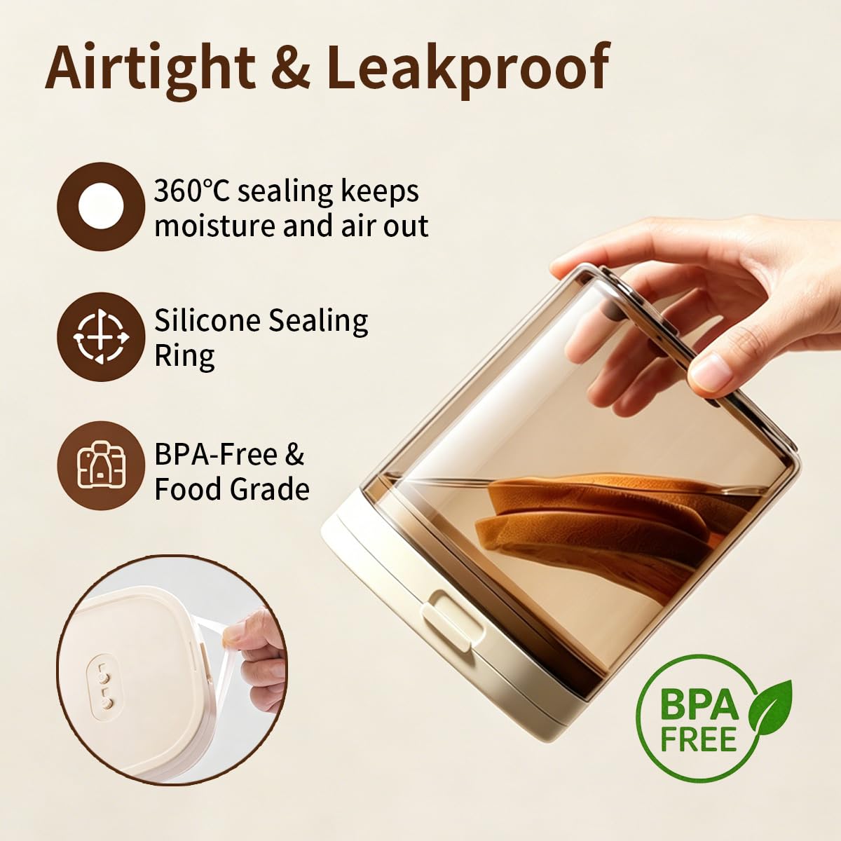 Ankou Airtight Food Storage Container with Magnetic Scoop & Built-in Leveler, 800ML Coffee Canister with Date Tracker, BPA
