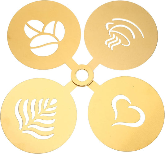 4pcs Coffee Decorating Stencils,Cake Stencil Templates Decoration Foam Templates for Coffee,Dessert,Cake, Chocolate in