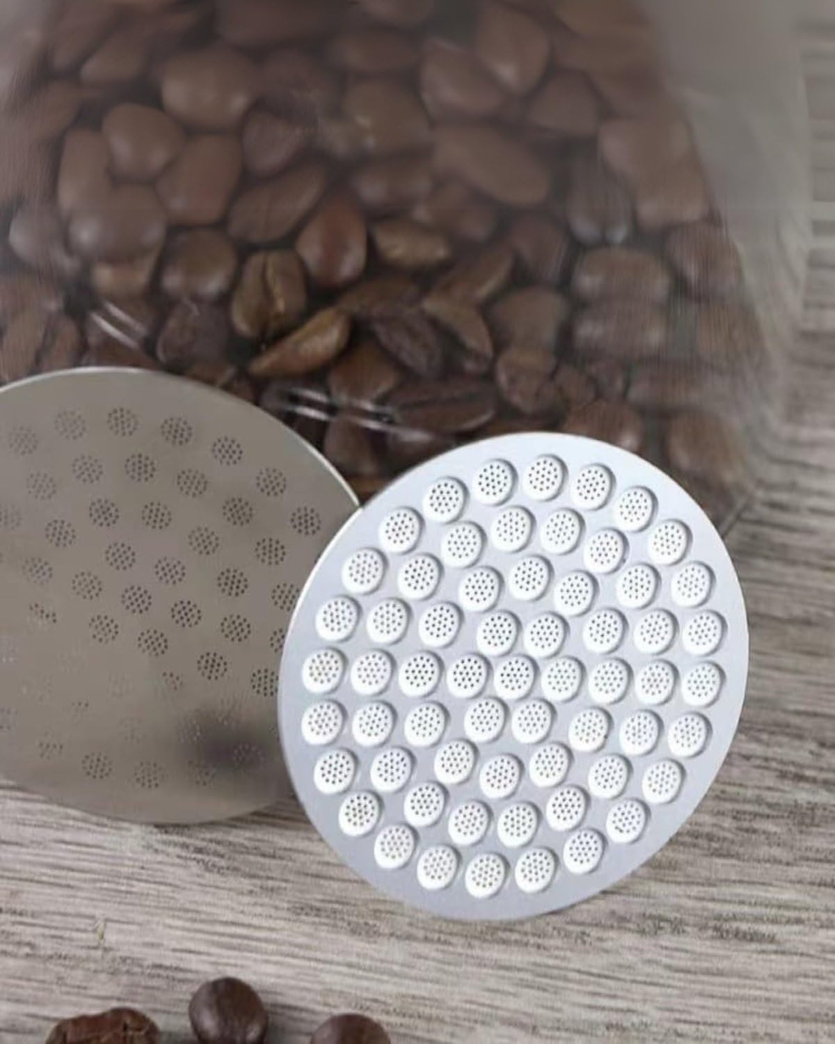 54mm Espresso Puck Screen, 0.8mm Thickness Stainless Steel Reusable Coffee Filter, Designed for Bottomless Portafilter Baskets, Enhances Espresso Extraction