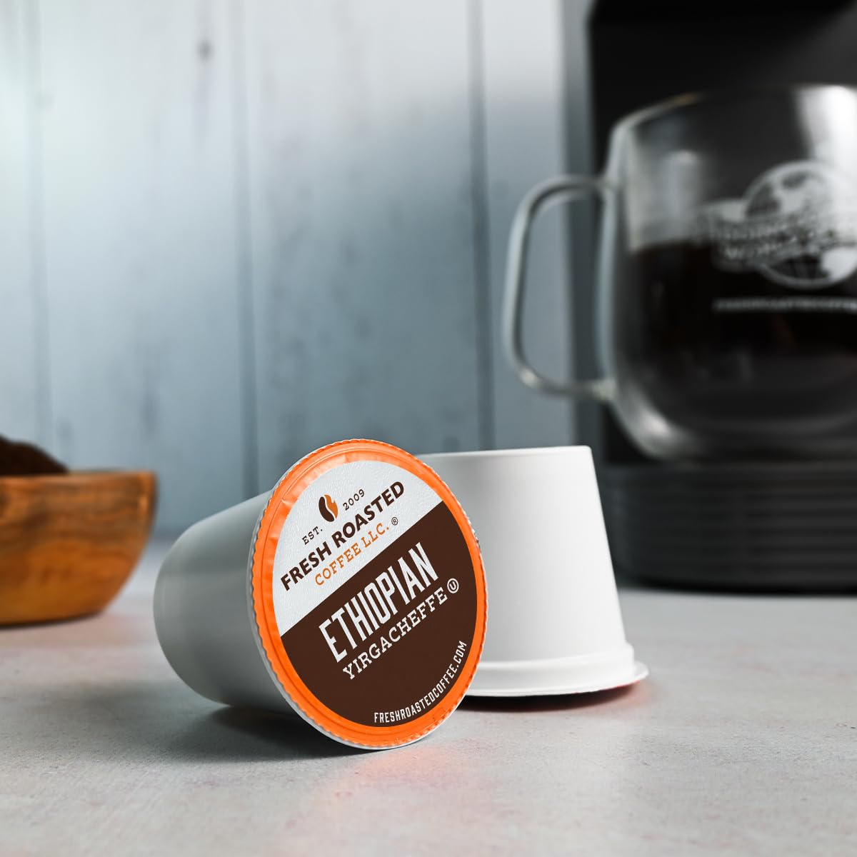 Fresh Roasted Coffee, African Variety Pack K-Cup Pods for Keurig Brewers, Medium Roast, Kosher, 96 Count Loose Pack