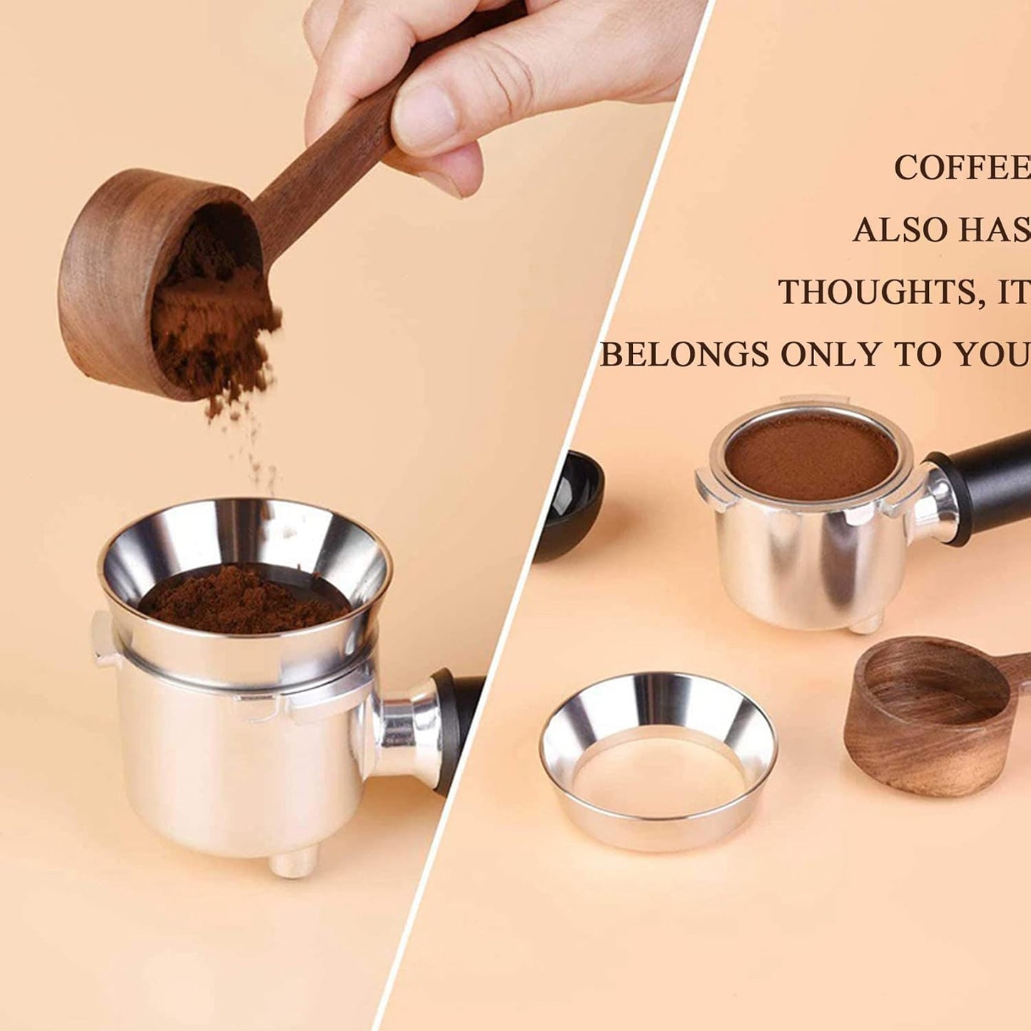 Espresso Dosing Funnel Precision Aluminum Alloy Coffee Dosing Ring Accessories Set for Portafilter Hands-Free (53cm)