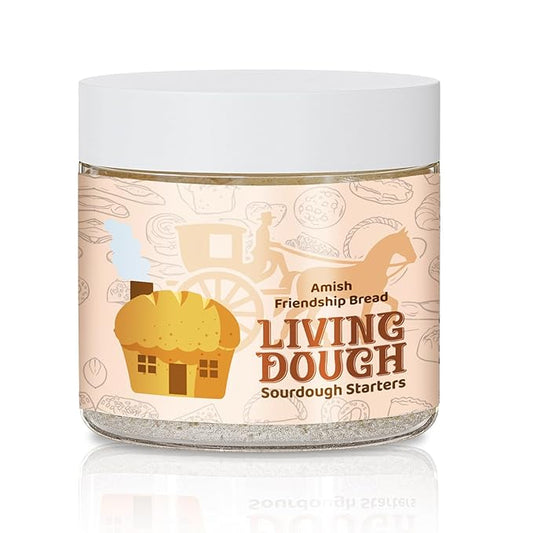 Living Dough - 55 Year Old Amish Friendship Sourdough Starter Culture - Sweet and Organic Sourdough Starter for Baking - For