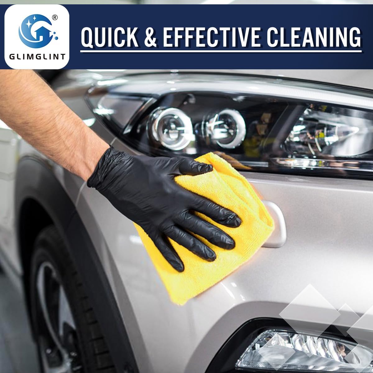 GLIMGLINT Microfiber Cleaning Cloth, 12 Pack Towels for Cars 14 X12 Inch