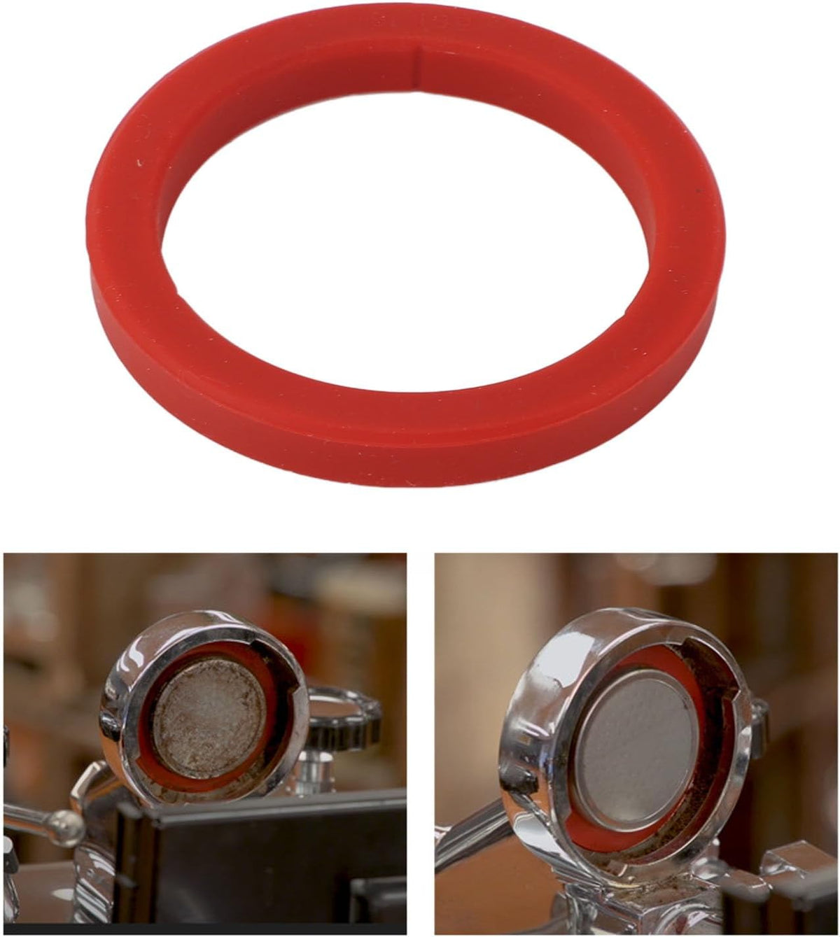 2PCS Silicone Group Gasket for E61, 8mm Brew Head Group Gasket Replacement Espresso Machine for Gaggia 2.9 * 2.2 * 0.3in (Red)