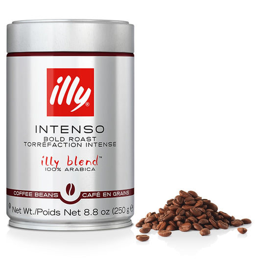 Illy Intenso Whole Bean Coffee, Dark Roast, Intense, Robust And Full Flavored With Notes Of Deep Cocoa, 100% Arabica Coffee,