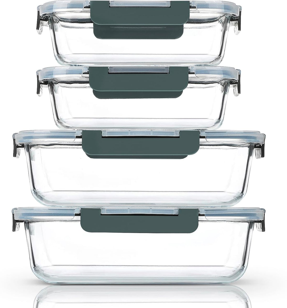 M MCIRCO 80 oz &amp; 36 oz Extra Large Glass Food Storage Containers with Lids