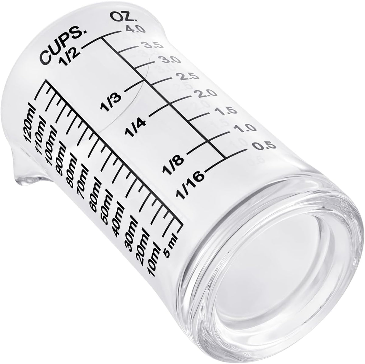Ackers 4oz Glass Measuring Cup – Shot Glass with Ounce,Ml,Cups Markings for Kitchen &amp; Bar(Pack of 2)